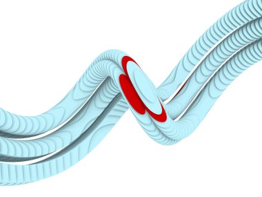 Bilgi, inşaat ve hareket konularında 3D parlak renkli parçalı dalga oluşturma.