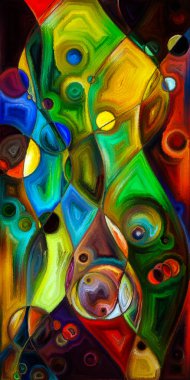 Çağdaş sanat konularındaki çember ve eğrilerin soyut arkaplanı