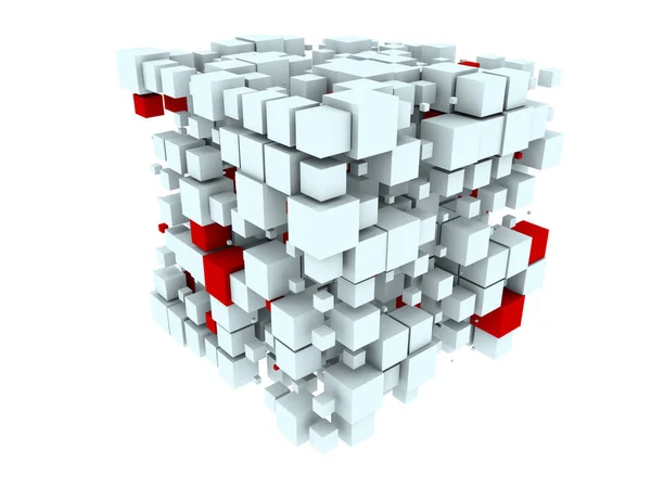 Rendering Brightly Colored Fragmented Cube Subject Information Construction Storage — Stock Photo, Image