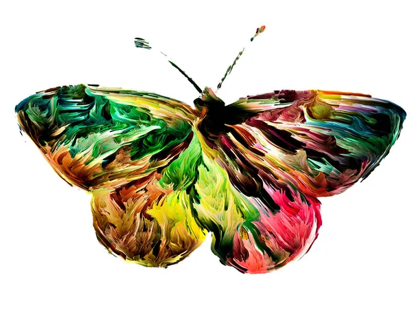 Spontane Vlinder Schilderen Met Organische Texturen Rijke Kleuren Het Gebied — Stockfoto