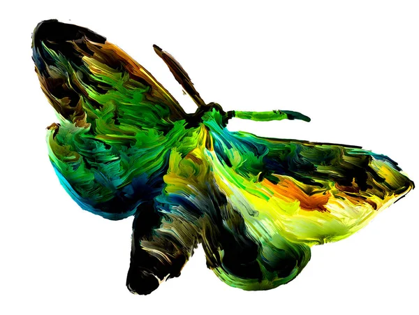 Pintura Espontánea Mariposas Con Texturas Orgánicas Ricos Colores Sobre Tema —  Fotos de Stock