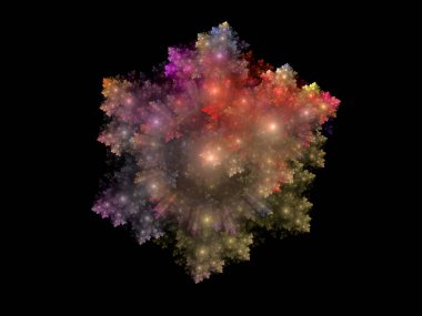 Fraktal Kar Tanesi serisi. Buz kristallerini andıran doğal kendine benzerliğin soyut yapısı. Doğa, Geometri, Bilim ve Sanat üzerine tasarım projelerinde kullanılmak üzere.