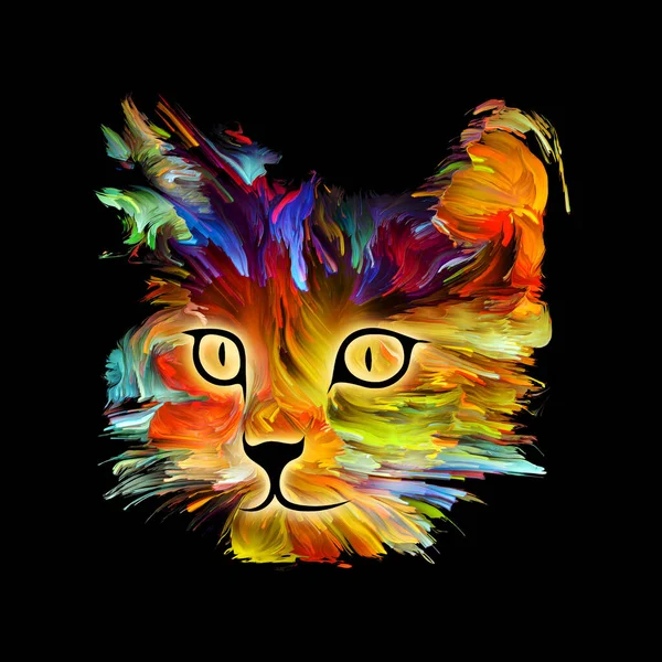 Cat Face Portrait Bright Colors Greeting Cards Banners Gifts Fun — Stock Photo, Image