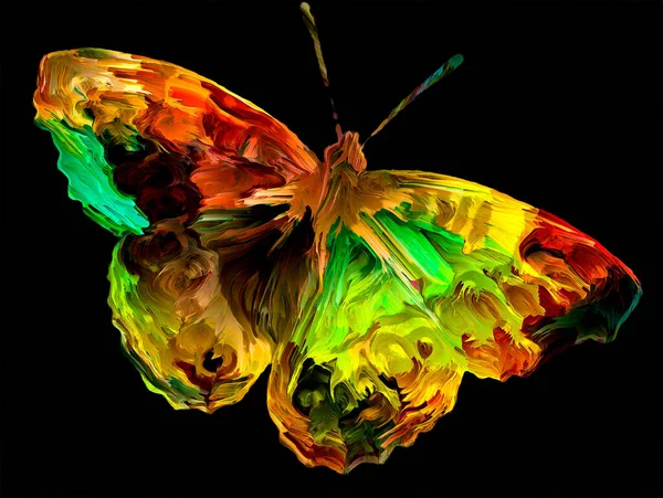 Pintura Espontánea Mariposas Con Texturas Orgánicas Ricos Colores Sobre Tema — Foto de Stock