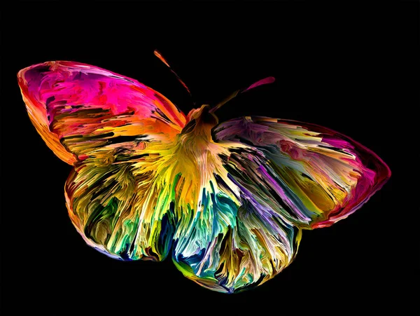 Spontaniczny Malarstwo Motyl Organicznych Faktur Bogate Kolory Temat Natury Lato — Zdjęcie stockowe