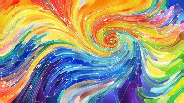 Renkli baskılar ve ipek ekranlar için hareket halindeki renklerin tasarım deseni