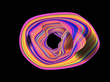 Abstract background of multicolored circular stripes for use in print and design.