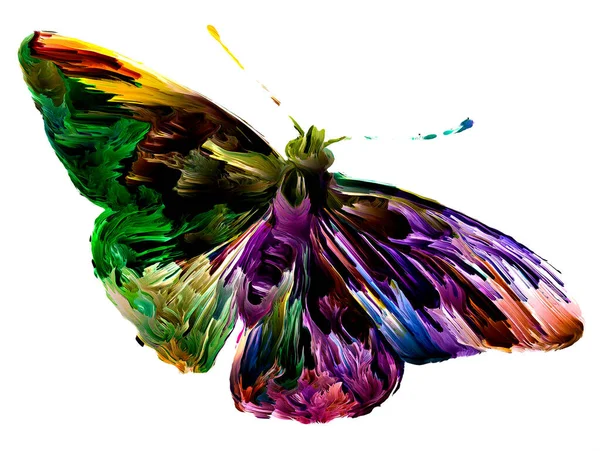 Spontánní Motýlí Malba Organickými Texturami Bohatými Barvami Téma Příroda Léto — Stock fotografie