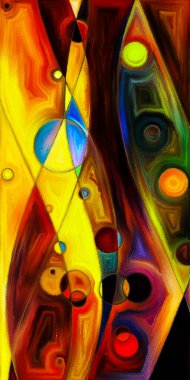 Çağdaş sanat konularındaki çember ve eğrilerin soyut arkaplanı