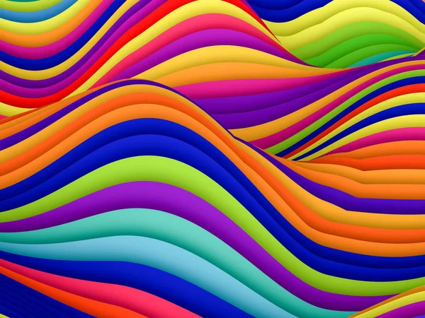 Fond Abstrait Ondes Rayées Multicolores Pour Une Utilisation Dans Impression — Photo