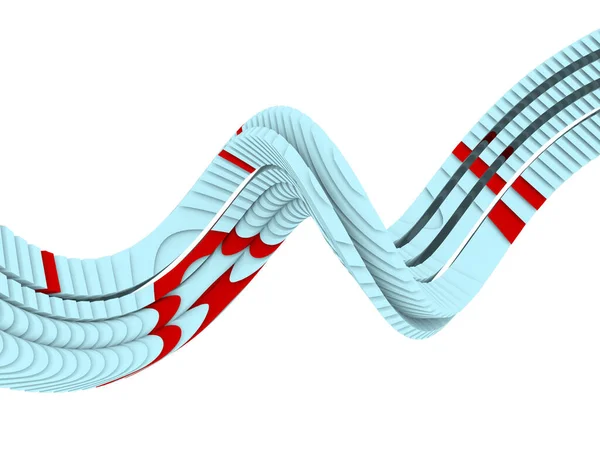 3D在信息 建筑和移动问题上渲染色彩斑斓的条块分割波 — 图库照片