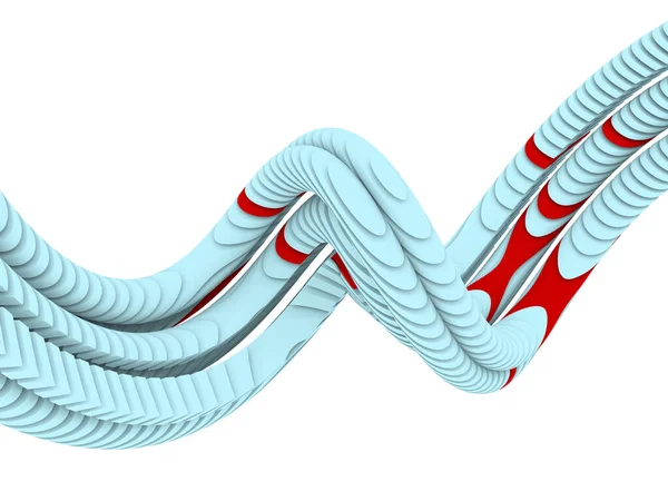 움직임의 주제에 조각의 렌더링 웨이브 — 스톡 사진