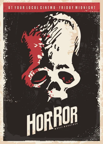 Design de cartaz de cinema para filmes de terror — Vetor de Stock