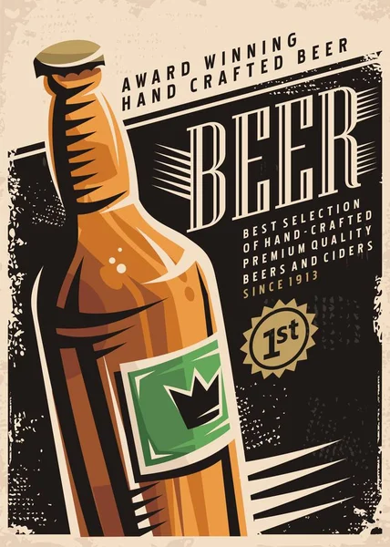 Cartaz retro cerveja — Vetor de Stock