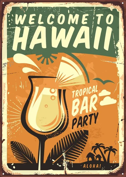 Hawaii vintage metal işareti — Stok Vektör