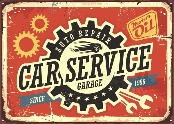 Car service retro sign — Stock Vector