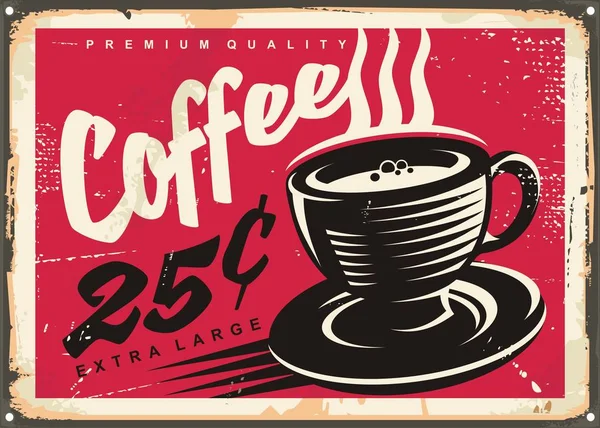 Vintage coffeeshop promotionele sign — Stockvector