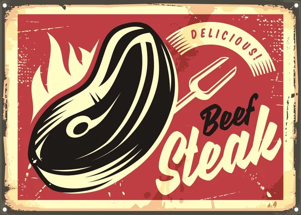 Steakhaus-Retro-Werbung — Stockvektor