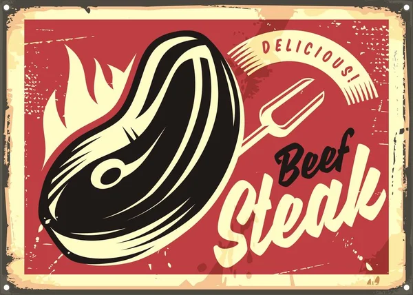 Filete casa anuncio retro — Vector de stock