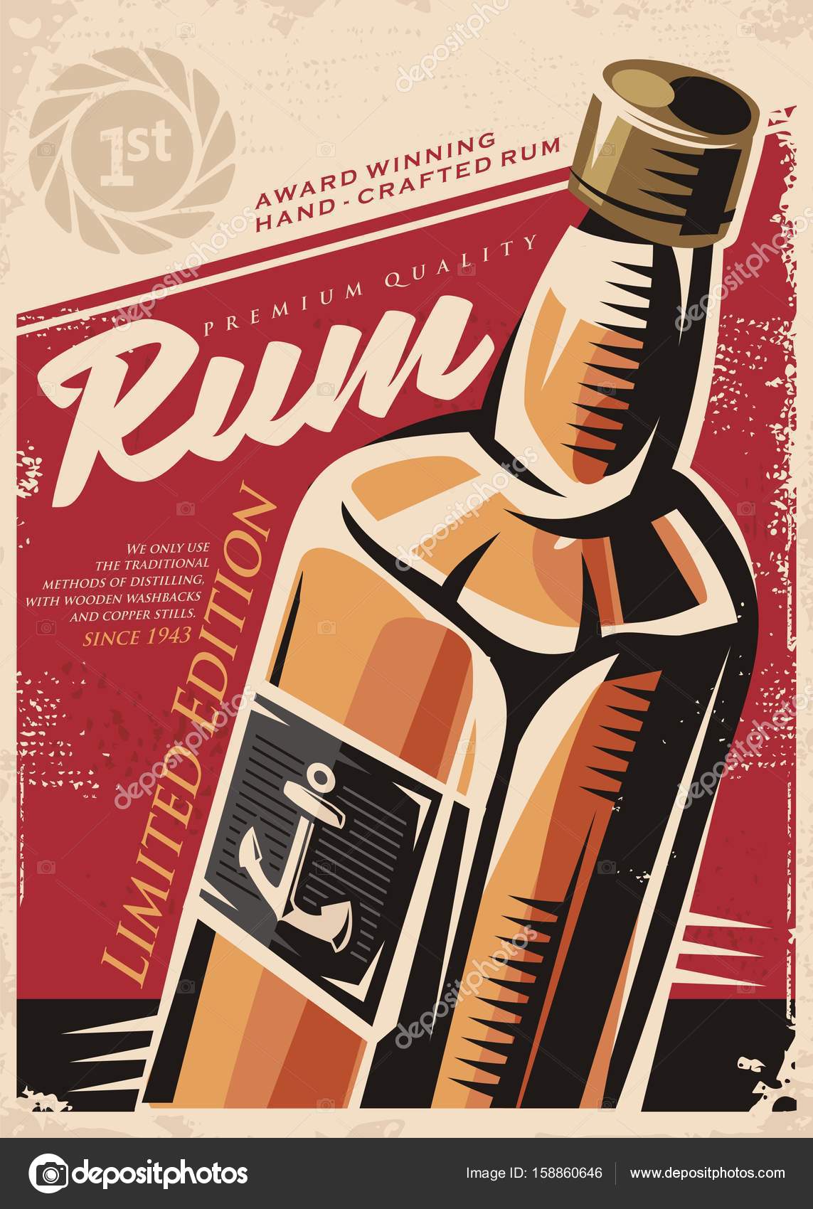 Wall Hangings Rum Bottle Wall Art Print Picture Alcohol Poster Home