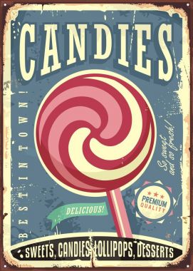 Lolipop retro vektör işareti tasarımı