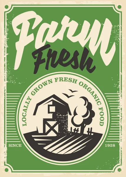 Рекламный плакат свежих продуктов фермы — стоковый вектор