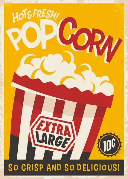 Popcorn retro poster — Stock Vector