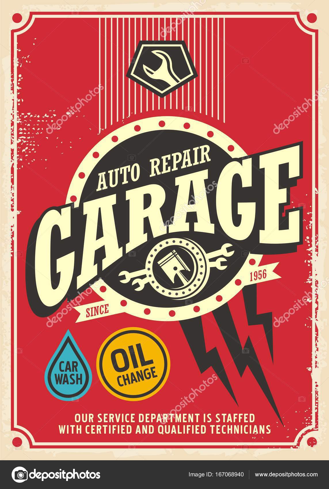Classic Garage Retro Poster Design Stock Vector C Lukeruk 167068940