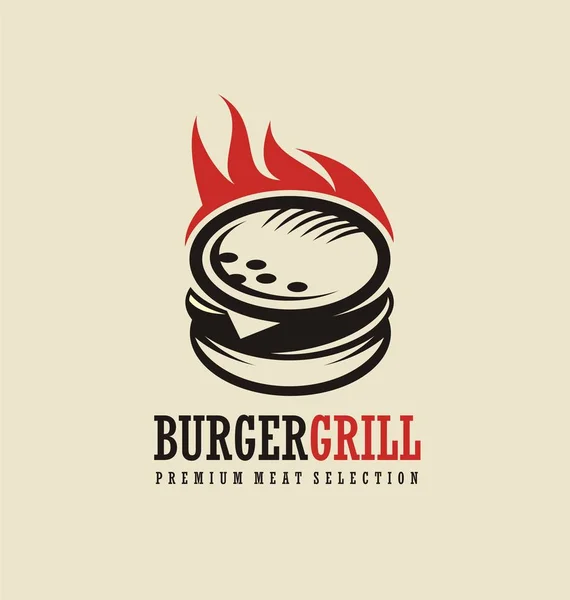 Burger logotipo ideia de design — Vetor de Stock