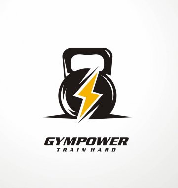 Spor salonu güç logo tasarım fikri 