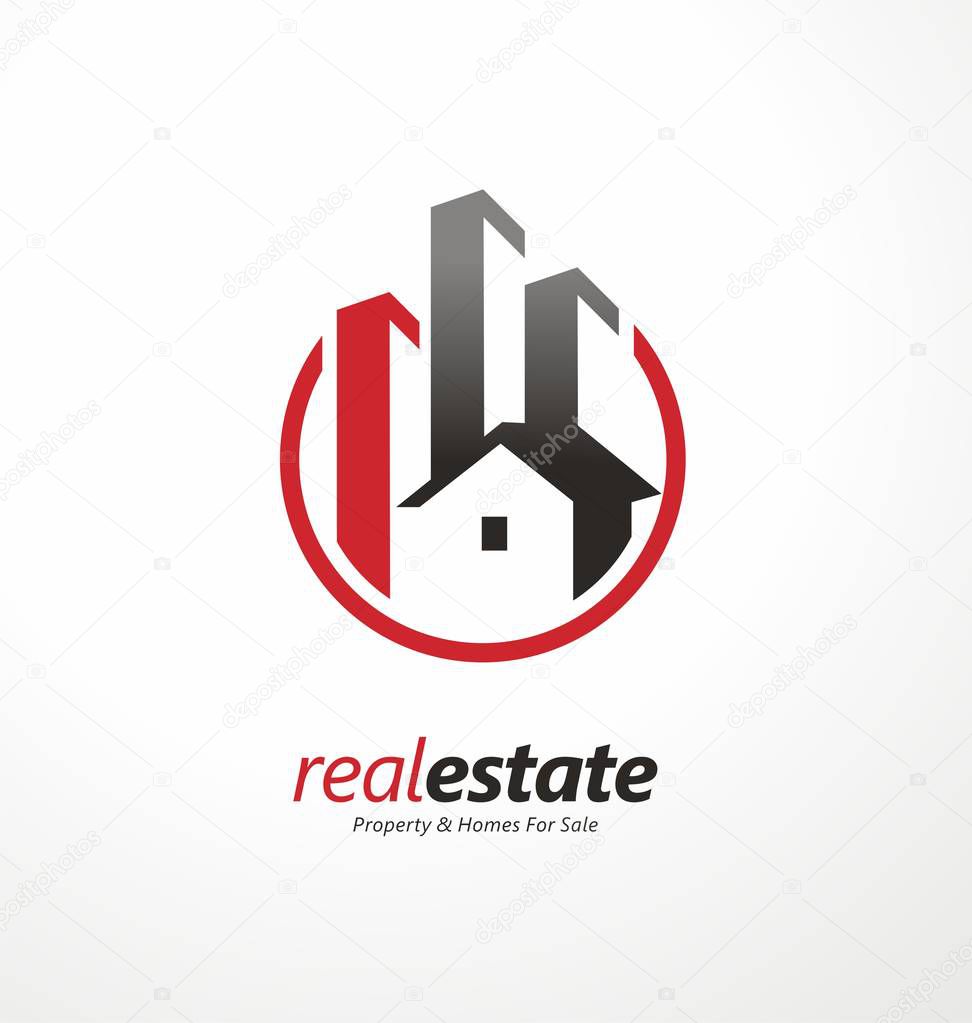 Real estate business logo design symbol