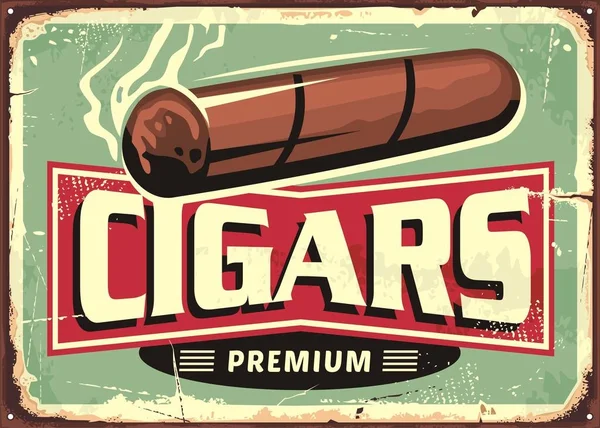 Cigars  store retro sign design template — Stock Vector