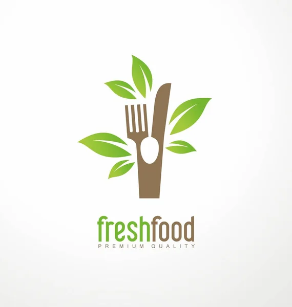 Concept de conception de logo alimentaire frais — Image vectorielle