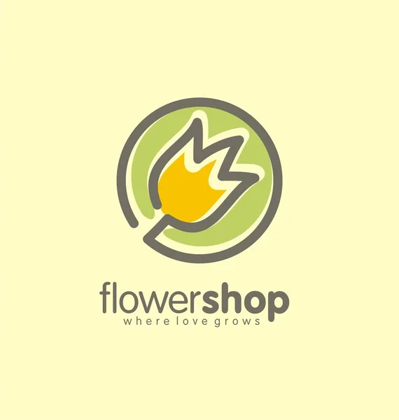 Florista Conceito Sinal Criativo Modelo Design Logotipo Florista Ícone Vetor — Vetor de Stock