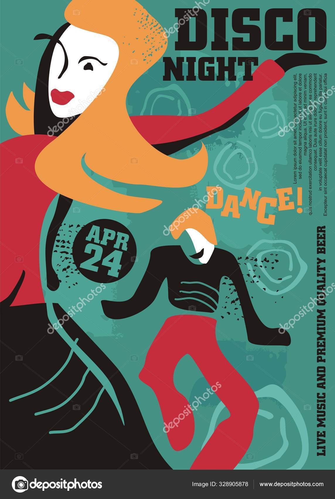 Illustration Vectorielle De La Fête De La Musique Disco Pour L'invitation  Au Club De Danse Et La Bannière Ou L'affiche Promotionnelle
