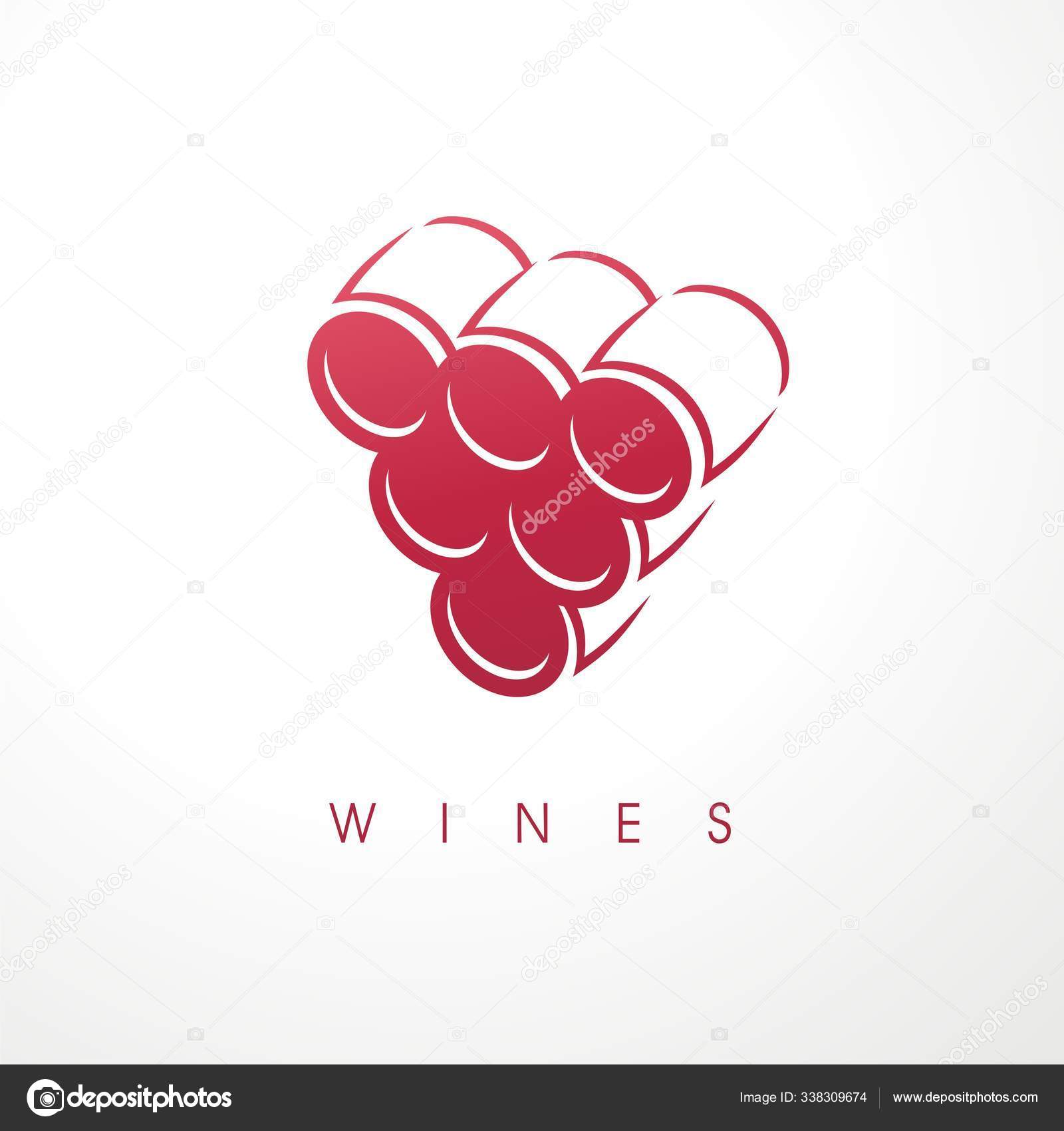 Wine Cellar Logo Design Idea Grapes Made Wine Casks Winery Stock Vector