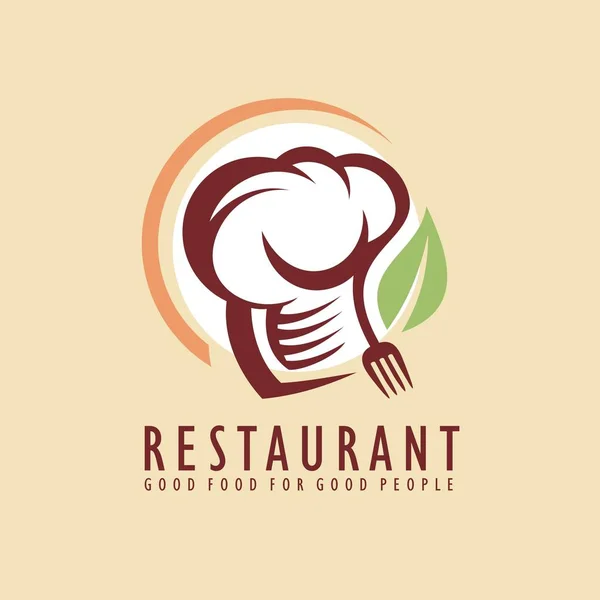 Design Idee Für Restaurant Logo Mit Kochmütze Gabel Grafik Und — Stockvektor