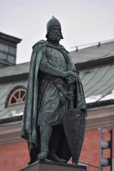 Birger magnusson, birger jarl, Bronzestatue, stockholm, schweden — Stockfoto