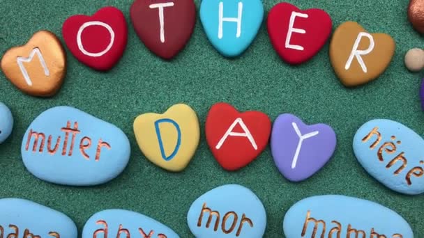 Mother's Day video with multicolored stones composition — Stock Video