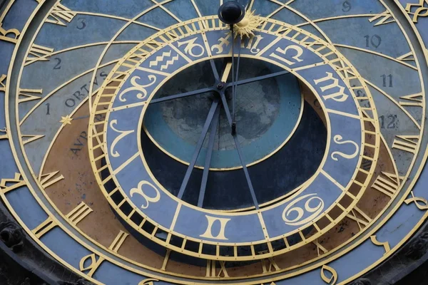 Praga Orologio astronomico dettaglio nel centro storico di Praga, Repubblica Ceca — Foto Stock