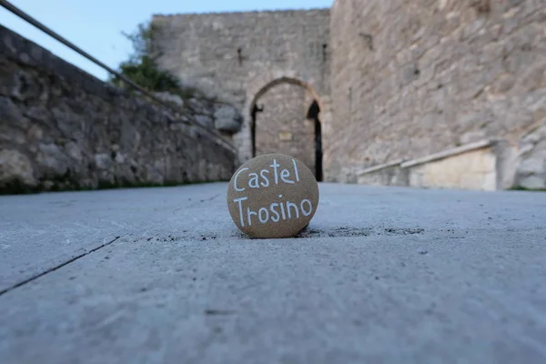 Památka Castel Trosino Stará Středověká Vesnice Okres Ascoli Piceno Region — Stock fotografie