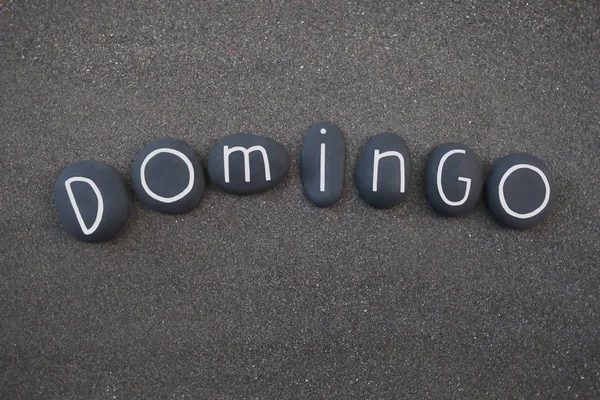 Domingo First Day Week Portuguese Language Composed Black Colored Stone — 스톡 사진