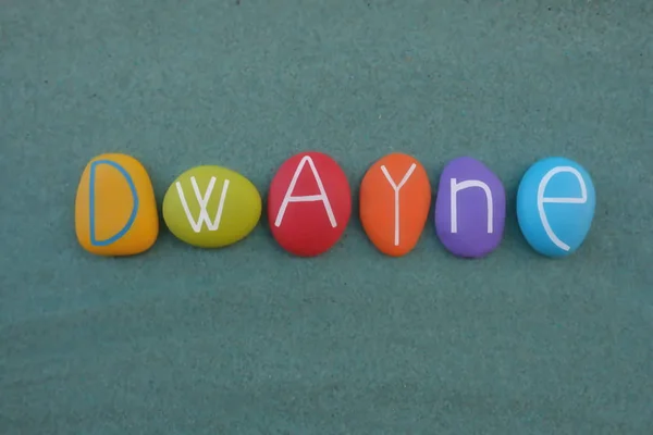 Dwayne Nome Próprio Masculino Composto Com Letras Pedra Multicoloridas Sobre — Fotografia de Stock