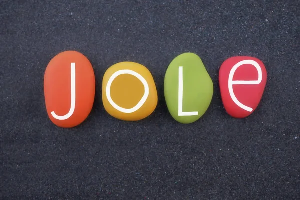 Jole Female Given Name Composed Multi Colored Stone Letters Black — Stock Photo, Image