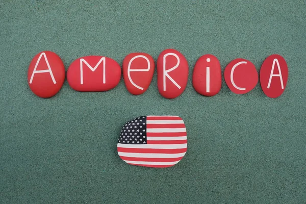 America Stati Uniti America Souvenir Con Lettere Pietra Colore Rosso — Foto Stock