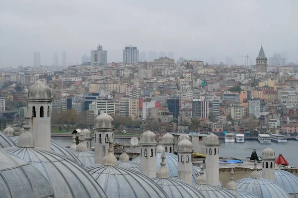 Galata District Galata Tower View Suleymaniye Mosque Istanbul Turkey — Stock Photo, Image