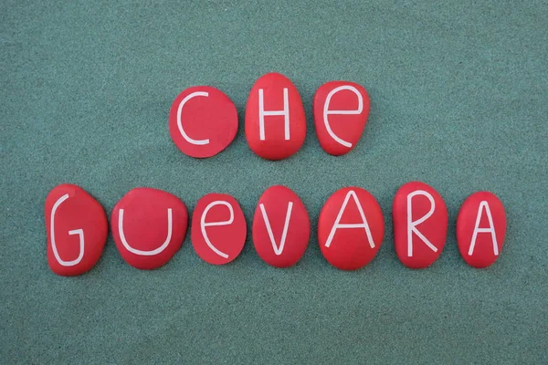 Che Guevara Herói Revolucionário Marxista Argentino Nome Composto Por Pedras — Fotografia de Stock