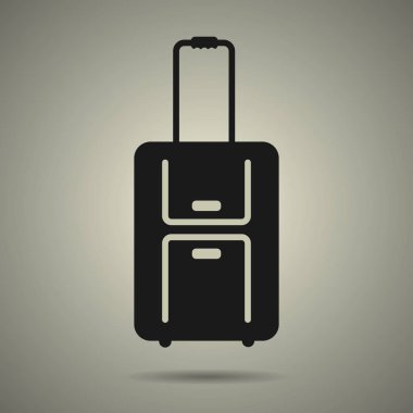 seyahat çanta simge siyah beyaz tarzı