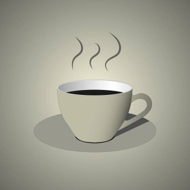 Beyaz fincan kahve simgesi