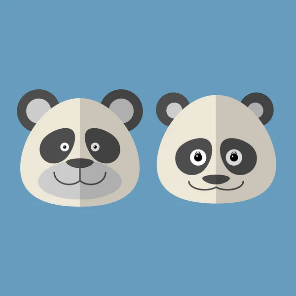 Visages de panda — Image vectorielle